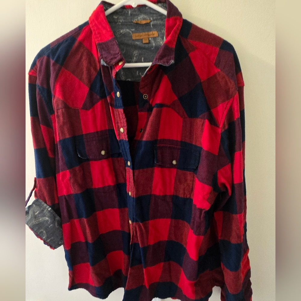 Red and Black Plaid Flannel Shirt